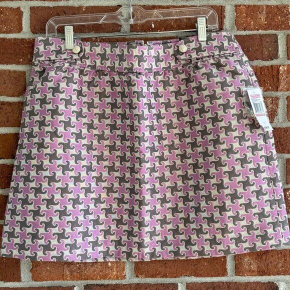 Vineyard Vines Geometric A-Line Skirt NWT | Preppy Pink/Gray Print - Picture 5 of 6